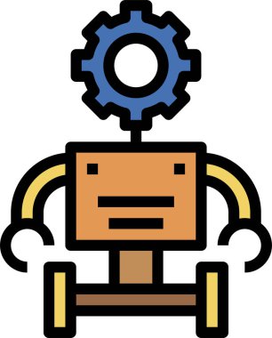 Robot teknolojisi mekanik konsept vektör çizimi 