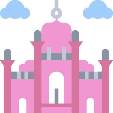Badshahi cami simgesi, vektör illüstrasyonu