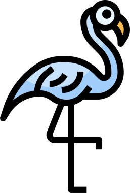 Flamingo simgesi, vektör illüstrasyonu 