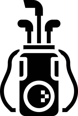 Golf çantası simgesi, vektör illüstrasyonu