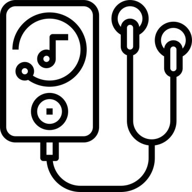 müzik çalar simgesi, vektör illüstrasyonu