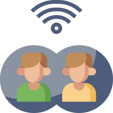 Eşzamanlı uzay simgesi, vektör illüstrasyonu