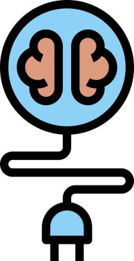 Beyin gücü simgesi, vektör illüstrasyonu