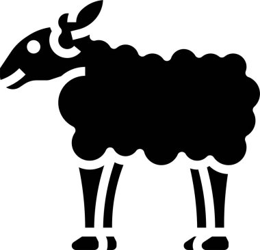 Koyun simgesi işareti vektörü, sembol, web ve mobil için logo illüstrasyonu