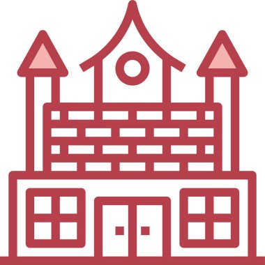 Perili ev simgesini, vektör çizim