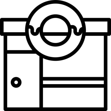 Çörek dükkanı simgesi, vektör illüstrasyonu