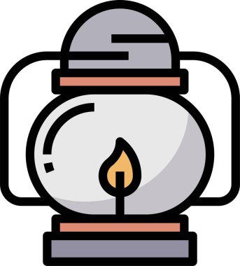 El yapımı fener konsepti. Logo tasarımı, rozet ve kamp etiketleri için mükemmel. Açık hava aktivite amblemlerinin sembolü. Stok vektör illüstrasyonu beyaz arkaplanda izole edildi.