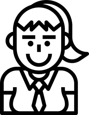 Genç kadın karikatür avatarı, vektör çizimi