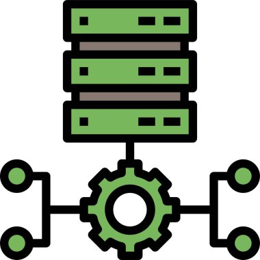 Veri işleme simgesi, vektör illüstrasyonu