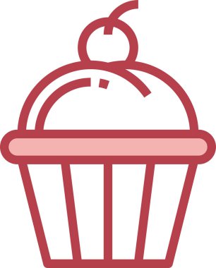 cupcake simgesi, vektör illüstrasyonu