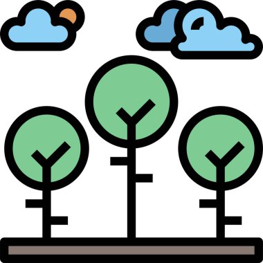 Orman simgesi, vektör illüstrasyonu