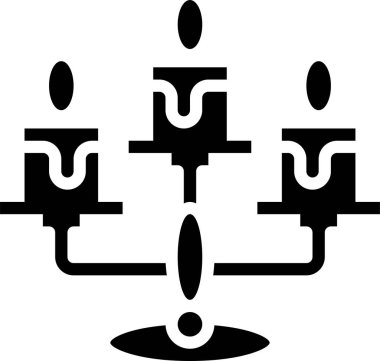 Uygulamalar ve web siteleri için tutucu düz vektör simgesi üzerinde eski moda mumlar, şamdanlar