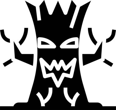 Cadılar Bayramı Korkunç Ağaç simgesi, vektör illüstrasyonu 