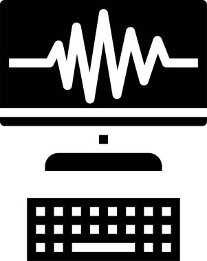 Dijital ses çalışma istasyonu simgesi, vektör illüstrasyonu