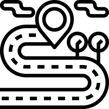 Yol yolu konumu konum konsept vektör illüstrasyon simgesi 
