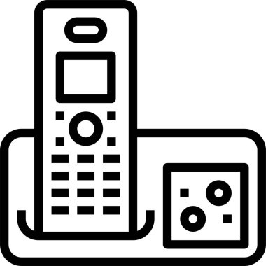 Kablosuz telefon simgesi, vektör illüstrasyonu