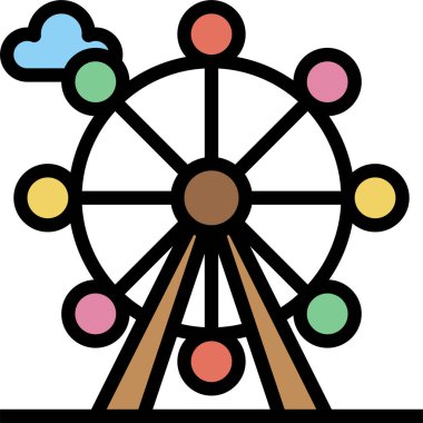 Atlıkarınca simgesi, vektör illüstrasyonu