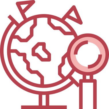 Coğrafya simgesi, vektör illüstrasyonu