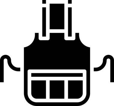 Berber dükkanı önlüğü simgesi, vektör illüstrasyonu 