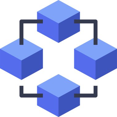 blockchain simgesi, vektör illüstrasyonu