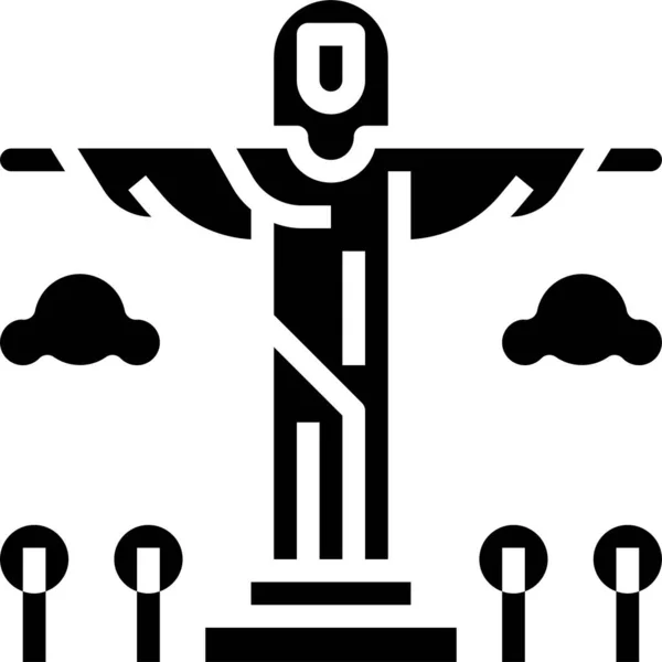 Cristo Ícone Monumento Redentor Ilustração Vetorial — Vetor de Stock