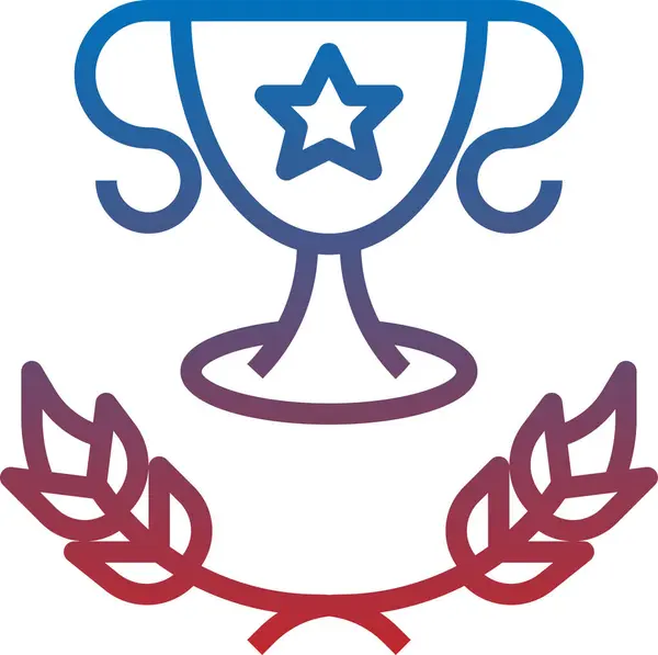 Trophy Cup Award Vector Icoon Vlakke Stijl — Stockvector