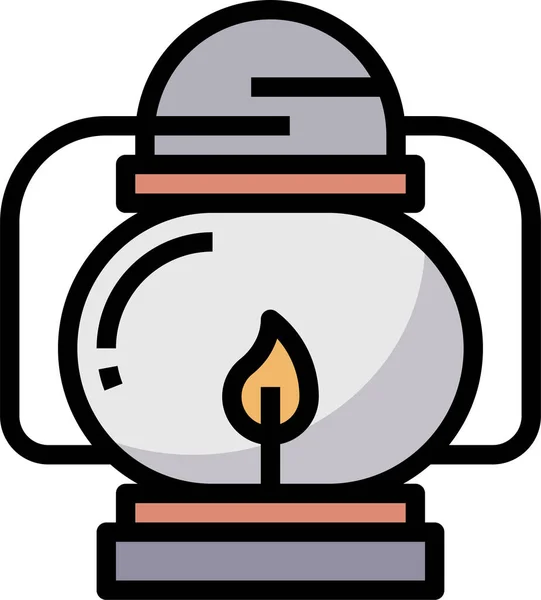 Vintage Hand Drawn Lantern Concept Perfect Logo Design Badge Camping — Stock Vector