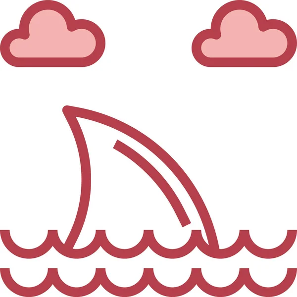 Vie Marine Avec Icône Requin Illustration Vectorielle — Image vectorielle