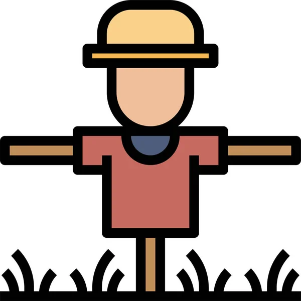 Scarecrow Icon Vector Illustration — Stock Vector