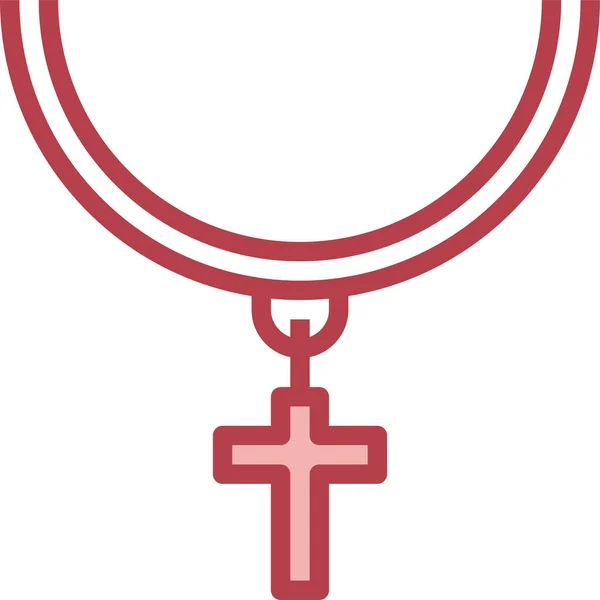 Ikone Christlicher Halskette Vektorillustration — Stockvektor