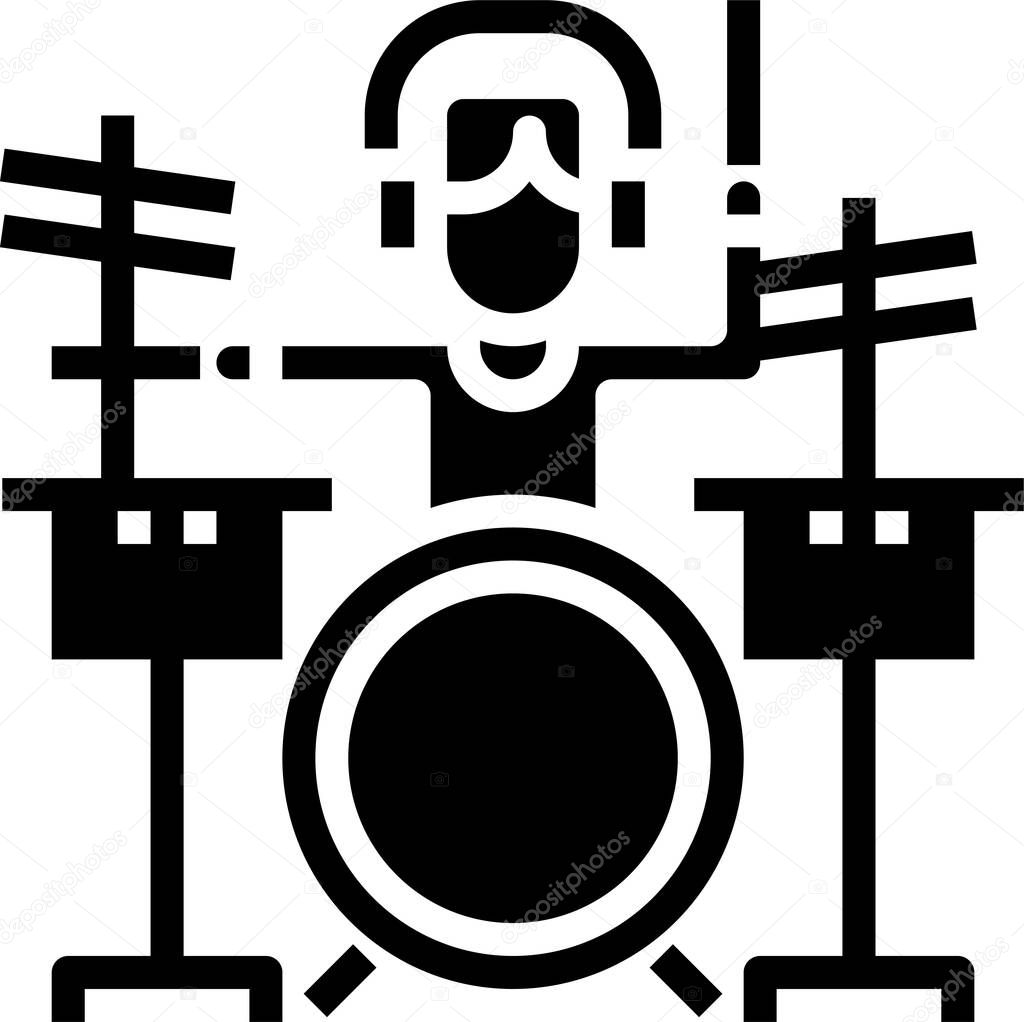 Drum icon, vector illustration