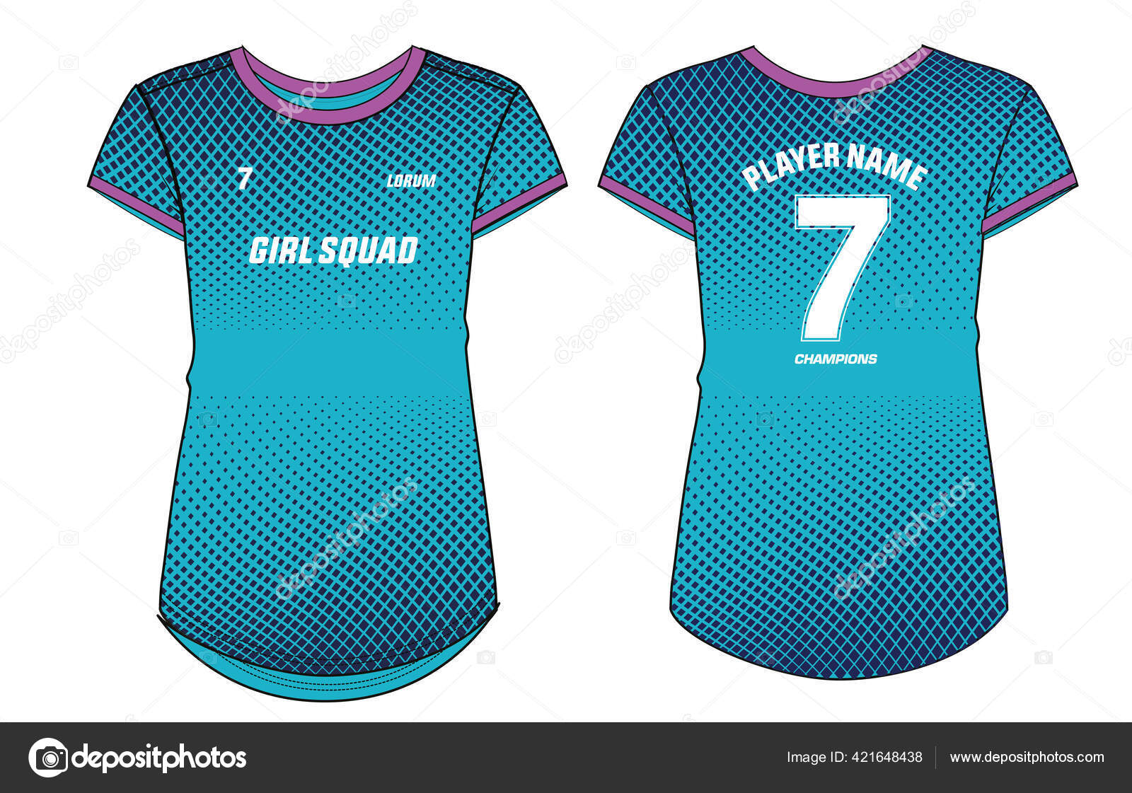 Download Ladies Sports Shirt Jersey Illustrator Vector Template Suitable Girls Women Vector Image By C Faalil Vector Stock 421648438