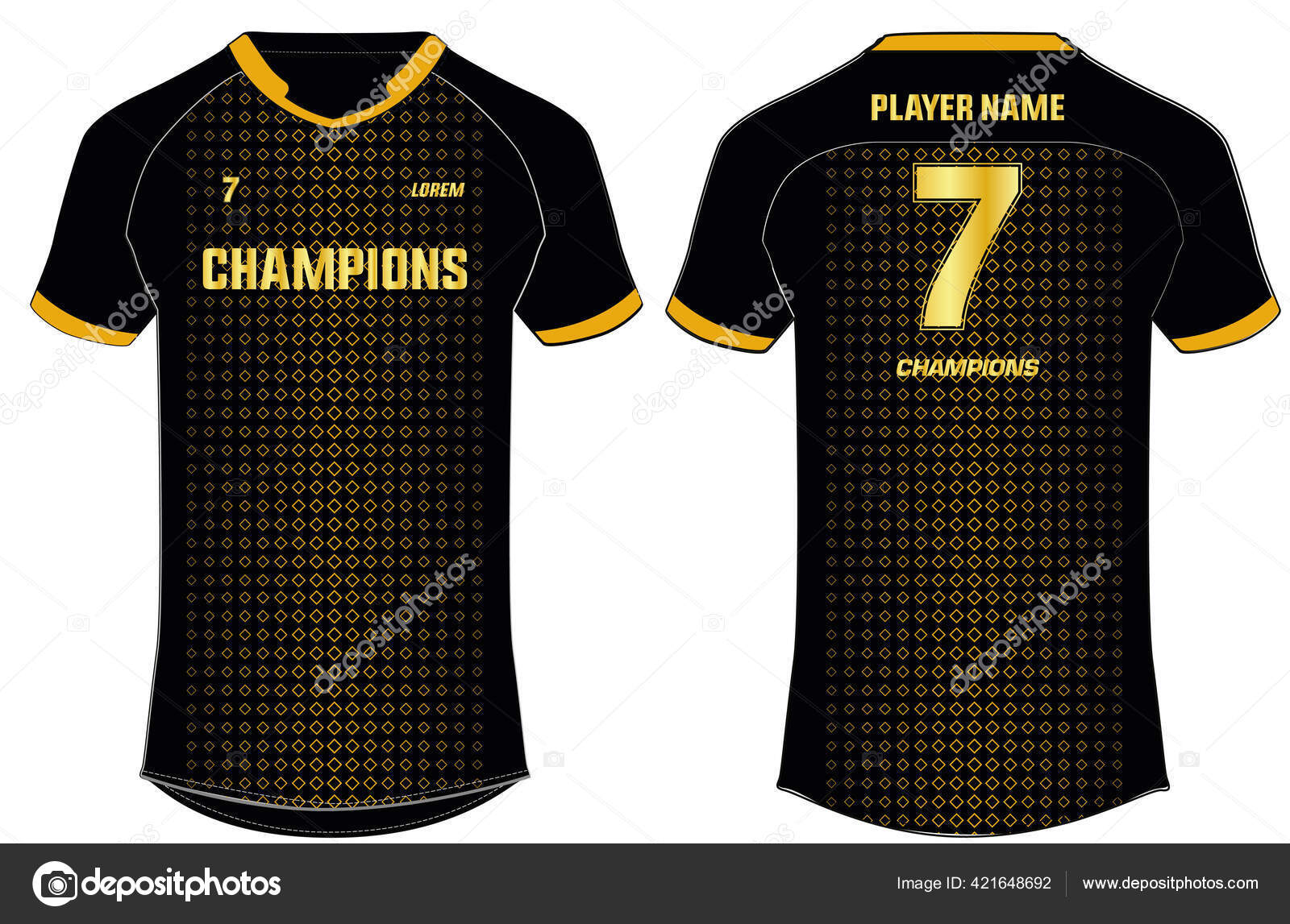 Premium Vector  Sports black gold abstract jersey template for