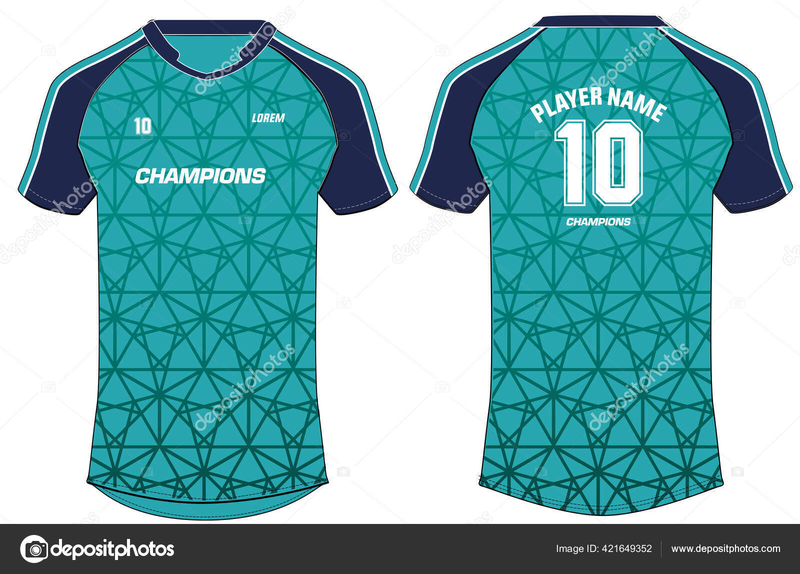 T-shirt sport Jersey design Vector illustration template Front And