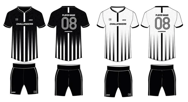 Esportes Shirt Jersey Design Com Manga Curta Gola Redonda Combinando — Vetor de Stock