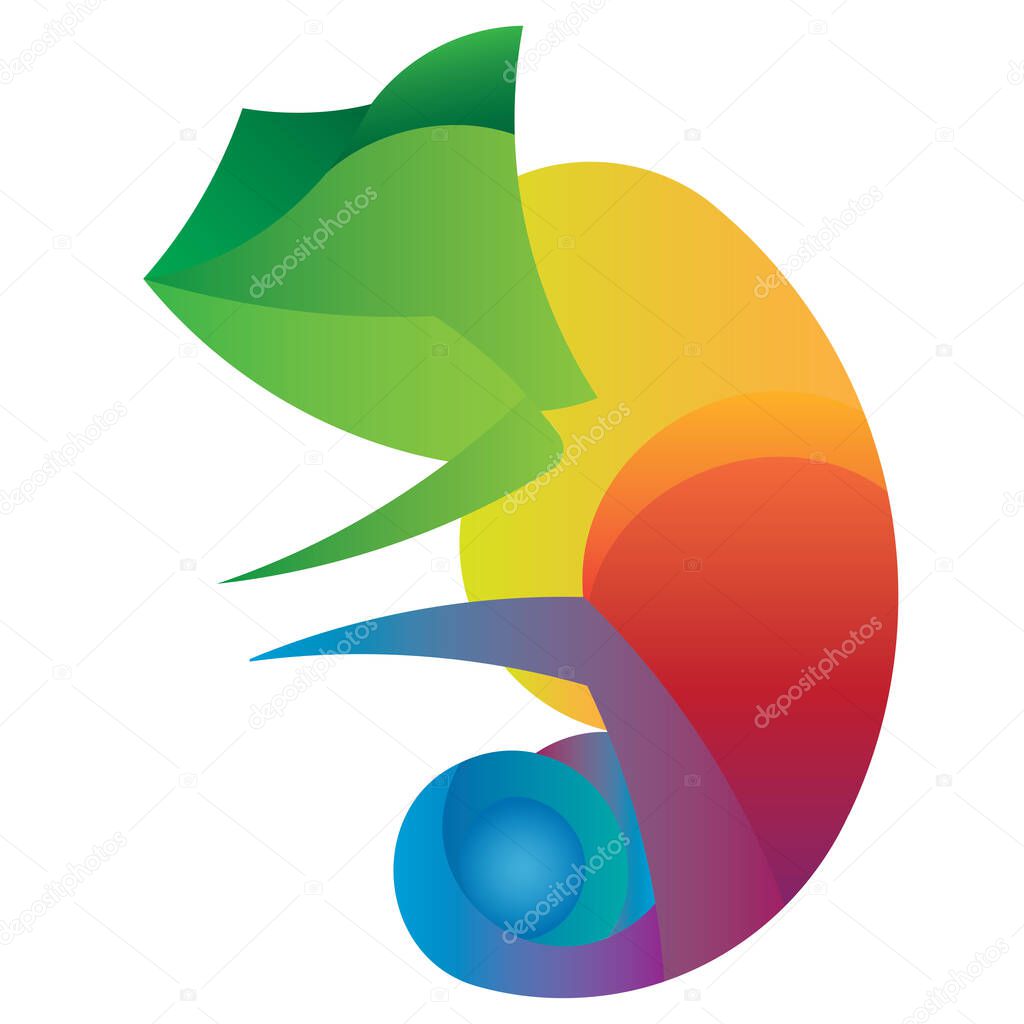 Chameleon Logo made with golden ratio principles, Colorful Chameleon lizard  Emblem or Logo vector template suitable professional company logo and  brand logo in 4 color option