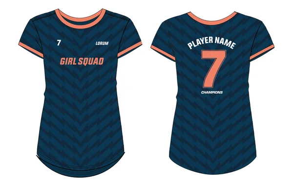 Women Sports Shirt Konsep Desain Jersey Illustration Vector Template Cocok - Stok Vektor