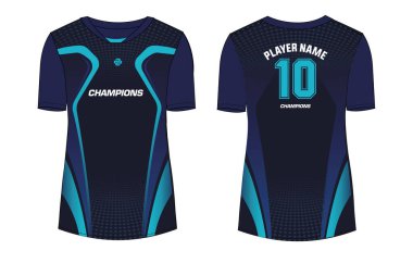 Kadın Spor tişörtü Jersey Illustrator Vector şablonu kızlar ve bayanlar için uygun
