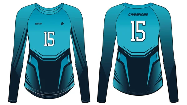 泽西女子体育T恤衫设计理念图解向量模板适用于女童和女子足球球衣 板球球衣 足球球衣 排球球衣 橄榄球泽西 — 图库矢量图片