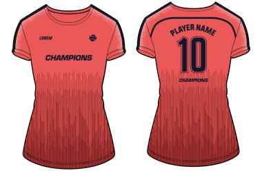 Kadınlar Spor tişörtü tasarım konsepti Illustration Vector şablonu kızlar ve bayanlar futbol forması, futbol forması, voleybol forması için uygun. Chelsea forma tasarımı konsepti