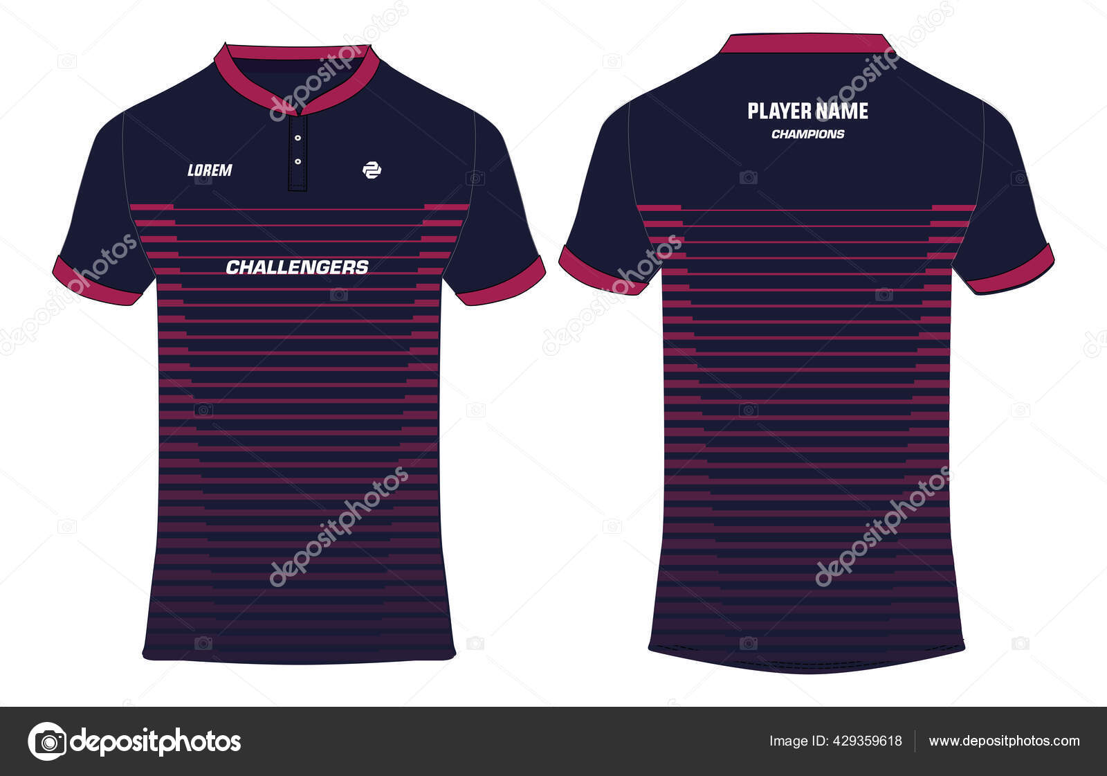 Sports Polo Shirt Jersey Design Vector Template Sports Jersey Concept