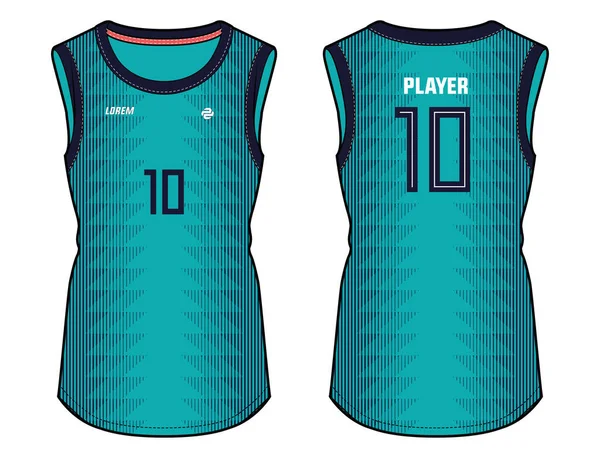 Mulheres Sem Mangas Esportes Shirt Jersey Conceito Design Illustration Vector —  Vetores de Stock