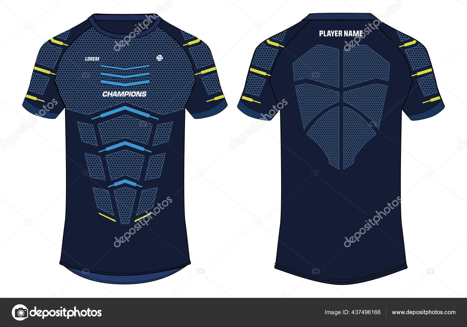 Diseño de camiseta de deporte diseño azul y blanco