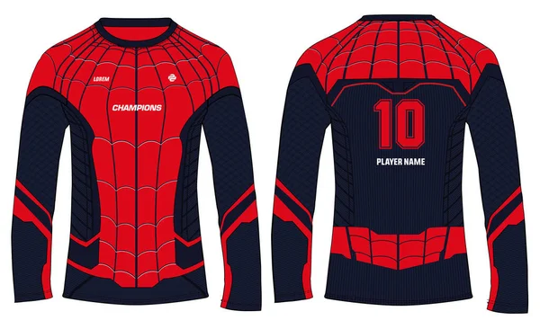 Sport Shirt Jersey Design Mall Mock Uniform Kit Med Främre — Stock vektor