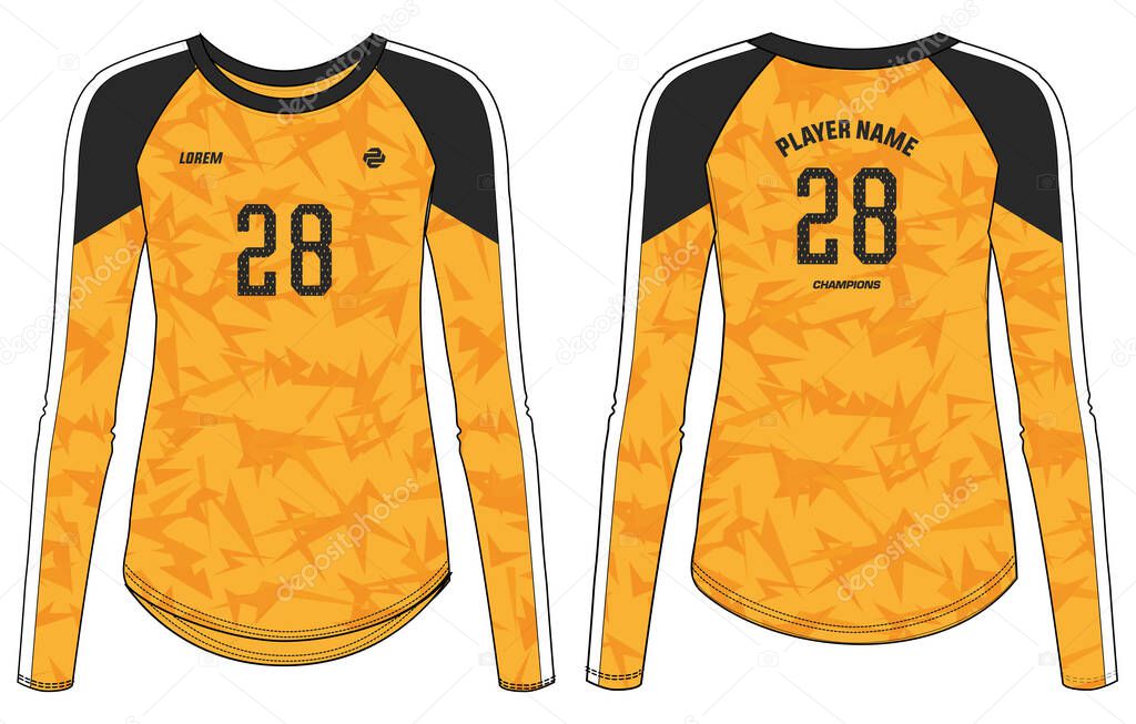 Camiseta Deportiva Manga Larga Para Mujer Concepto Diseño Jersey  Ilustración Vector de Stock de ©faalil 438904892