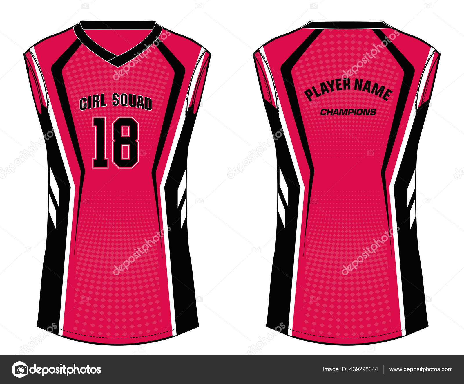 Camiseta Deportiva Para Mujer Concepto De Diseño De Jersey Ilustración  Vector Adecuado Para Niñas Y Damas Para Voleibol, Fútbol, Netball, Fútbol,  Tenis, Camiseta De Bádminton. Kit De Uniforme Deportivo Para Actividad  Deportiva.