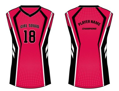 Kadınlar Kolsuz Tank Spor tişörtü tasarım konsepti kızlar ve bayanlar futbol, netbol, futbol, badminton, tenis, voleybol forması için uygun Illustration Vector.