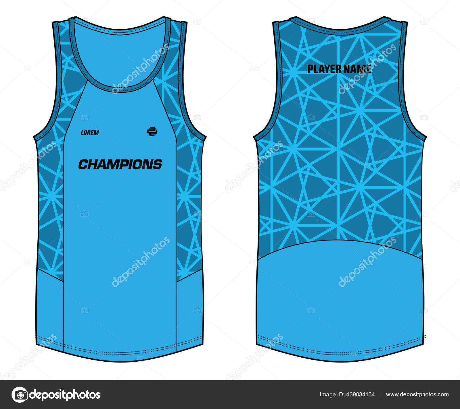 Vector illustration of a tank top. Basketball jersey template