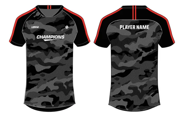 Camuflagem Sports Shirt Jersey Design Vector Template Conceito Camisola Esportes —  Vetores de Stock