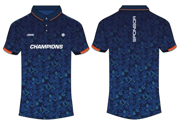 Kamouflage Sport Polo Krage Shirt Jersey Design Vektor Mall Sport — Stock vektor